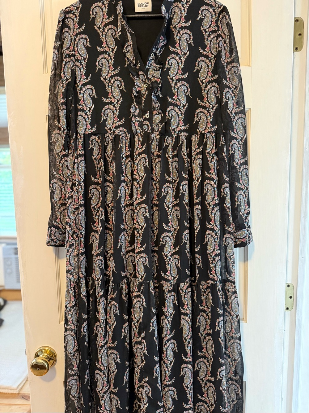 Claudie Pierlot Black Paisley Maxi Dress